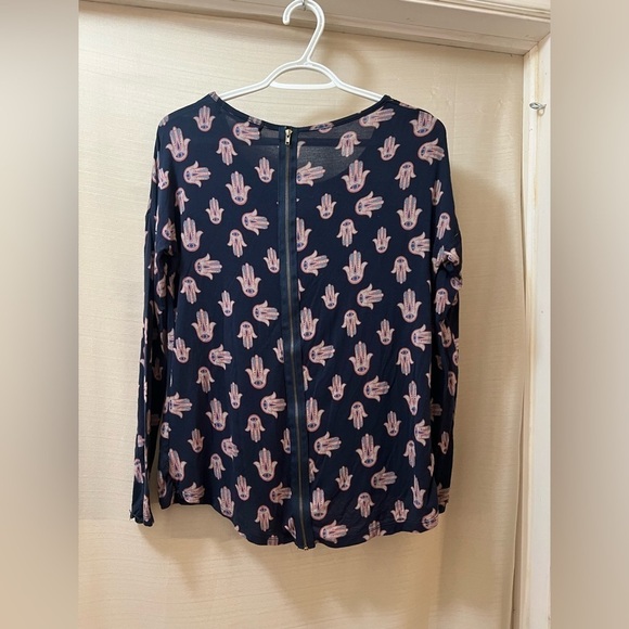 🔵Hamsa hand zip up back women’s top, Pink Rose, long sleeve multi coloured - Picture 6 of 6